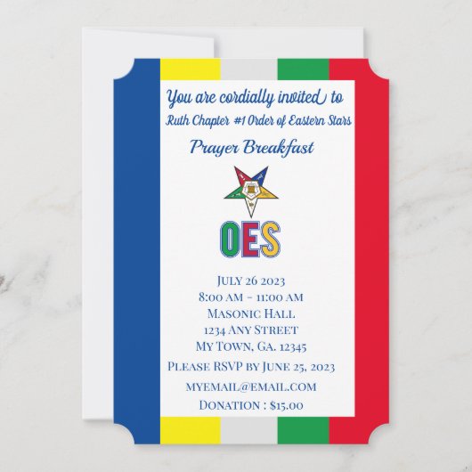 OES Prayer Breakfast Invitation (Devant)