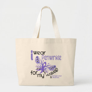 Oesophageale kanker Ik DRAAG PERIWINKEL VOOR MIJN  Grote Tote Bag