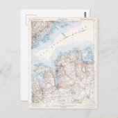 oester Bay Long Island New York Map Briefkaart (Voorkant / Achterkant)