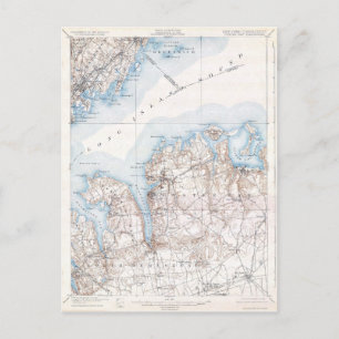  oester Bay Long Island New York Map Briefkaart