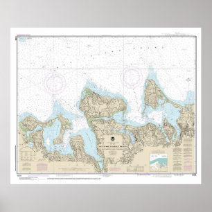 Oester en Huntington Bays nautische kaart 12365 Poster