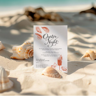 Oester Nacht Elegante Kust Dinnerparty Kaart