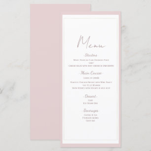 Oester Roze & Goud Modern Minimaal Trouwmenu Menu