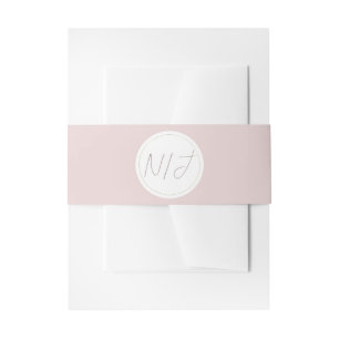 Oester Roze & Goud Moderne Minimalistische Trouwda Uitnodigingen Wikkel