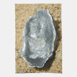 Oester Shell in het zand Theedoek