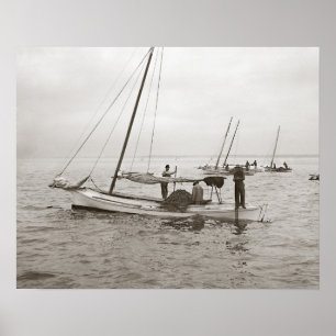 Oesterboten, 1903. Antieke foto Poster