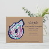 Oesterroosterbushels & BBQ-uitnodiging - Shuck Yea Kaart (Staand voorkant)