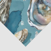 Oesters Clams zeeschelpen patroon Tissuepapier (Detail)