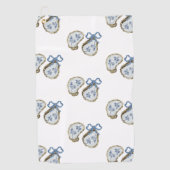 Oesters Met Blauwe Strik Golfhanddoek (Voorkant)