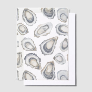 Oesters Overlay Ocean Beach Nautische bruiloft Vellum Uitnodigingen