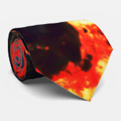 oesterwand van het zee op vlammenvulkaanlava of br stropdas (Opgerold)