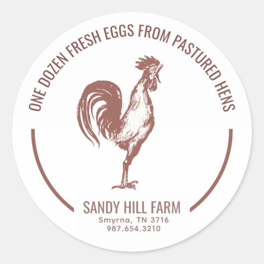 Oeuf Carton Étiquette Nom de la ferme Slogan Red R (Devant)