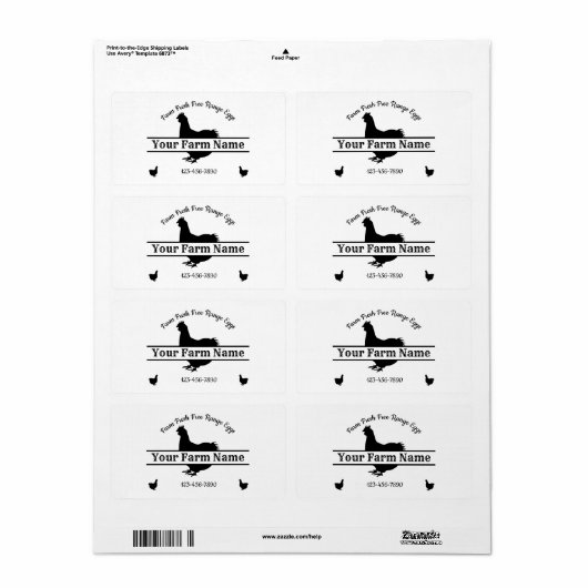 Oeuf Carton Étiquette Poulet Ferme de Split Monogr (Feuille entière)