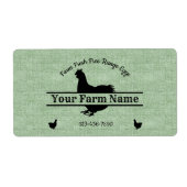 Oeuf Carton Étiquette Poulet Ferme verte Burlap (Devant)