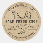 Oeuf Carton Étiquette Rustique Vintage ferme OEufs (Devant)