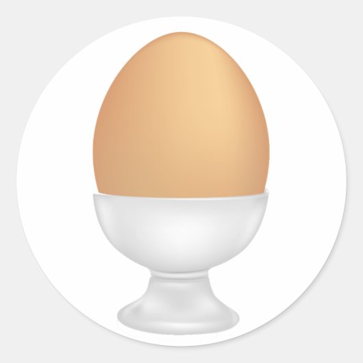 Oeuf Dans Une Coupe Alimentaire Sticker Rond Class (Devant)