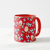 Oeuf de football Motif café Mug (Devant droit)