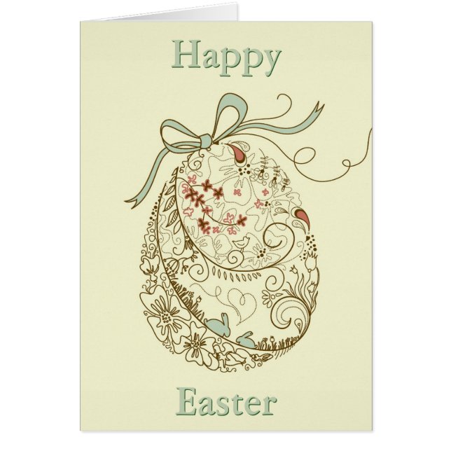 Oeuf de pâques avec les éléments floraux (Devant)