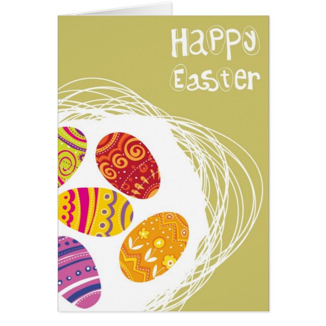 Oeuf de pâques dans le nid sur l'arrière - plan (Devant)