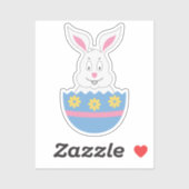 Oeuf de Pâques décoré avec Sticker Bunny (Feuille)