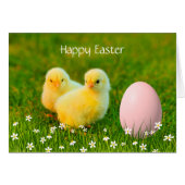 Œuf de Pâques & Poussins avec Fleurs (Devant horizontal)