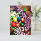 Oeuf de Pâques rustique et carte Lilac (Debout devant)