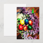 Oeuf de Pâques rustique et carte Lilac (Devant / Derrière)