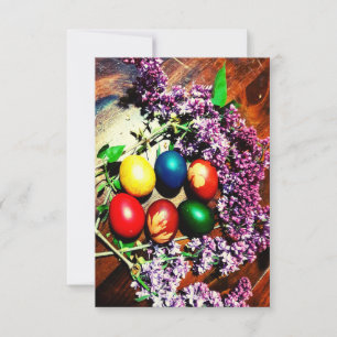Oeuf de Pâques rustique et carte Lilac