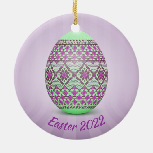 Oeuf de Pâques ukrainien (Pysanka) Ornement en cér (Dos)