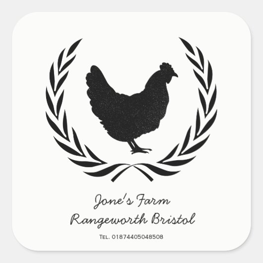 Oeuf Étiquette de carton de gamme libre sur mesure (Devant)