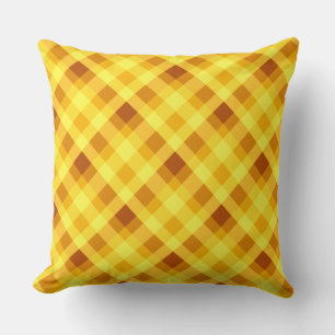 Oeuf mignon Jaune Plaid Oreiller à grand lancer