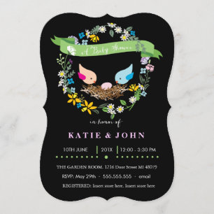 Oeuf rose  Invitation de Baby showers filles