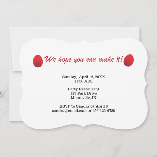 Oeuf rouge bébé et invitation au gingembre avec de (Dos)