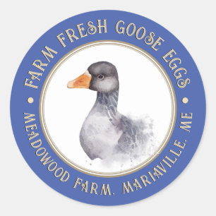 Oeufs bleus fantaisie Carton Étiquette Canard ou O