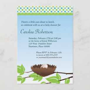 OEufs dans les oiseaux Invitation au Baby shower d