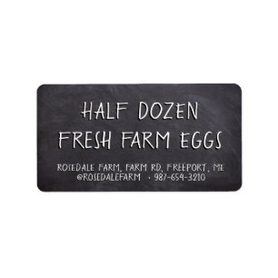 OEUFS DE FERME FRAIS en blanc sur Étiquette de tab