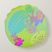 Oeufs de lapin de Pâques Coussin rond (Dos)