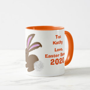 OEufs de lapin de Pâques gardant la Mug Personnali