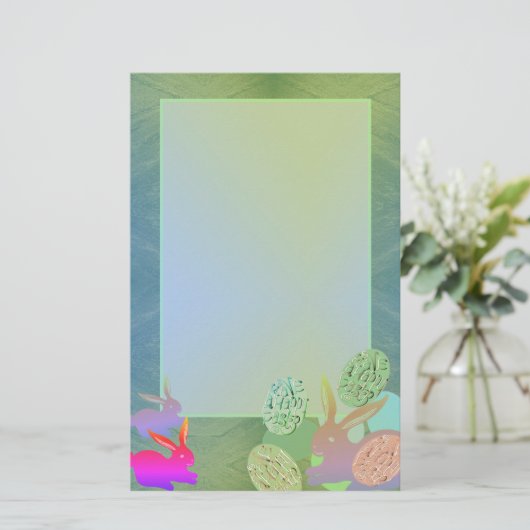 OEufs de lapin de Pâques papeterie (Debout devant)