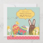 Oeufs de lapin et de Pâques Invitation d'anniversa (Devant)