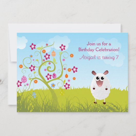 Oeufs de mouton et de vacances Invitation d'annive (Devant)