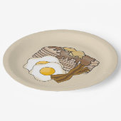 OEufs de Pancakes et bacon assiette de fête du pet (Angle)