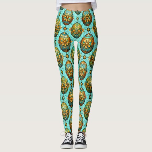 ŒUFS DE PÂQUES ~ Aqua Multicolore 3D ~ Collants (Devant)