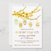 Oeufs de Pâques, Branche Forsythia Invitation de P (Devant)