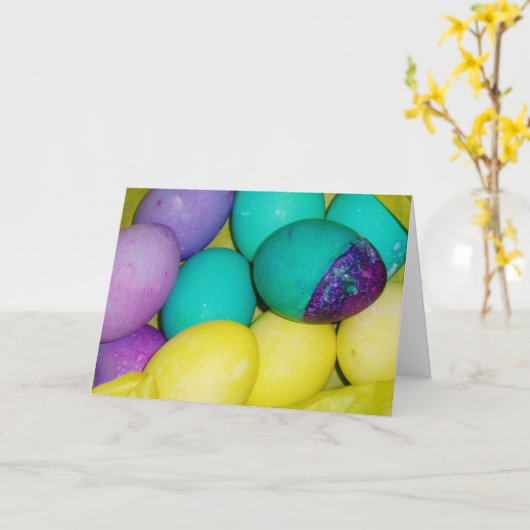 "OEufs de Pâques" Carte de Pâques (Fleur jaune)