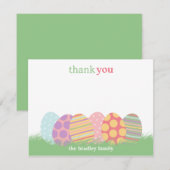 OEufs de Pâques Carte de remerciements plat ou car (Devant / Derrière)