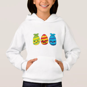 Oeufs de Pâques de Kawaii avec des rubans