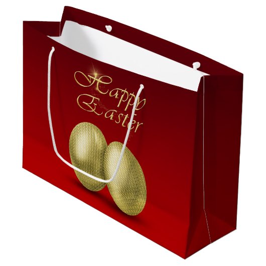 Oeufs de Pâques d'or - Grand sac cadeau (Devant Angle)