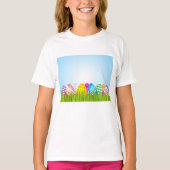 Oeufs De Pâques En T-shirt Filles D'Herbe (Devant)