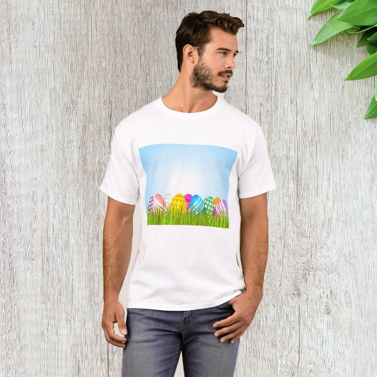 Oeufs De Pâques En T-shirt Mens D'Herbe